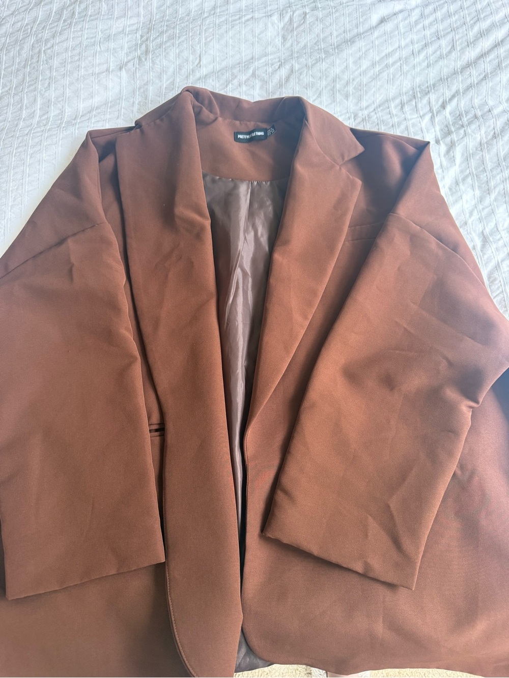 PrettyLittleThing Rust Brown Blazer Jacket